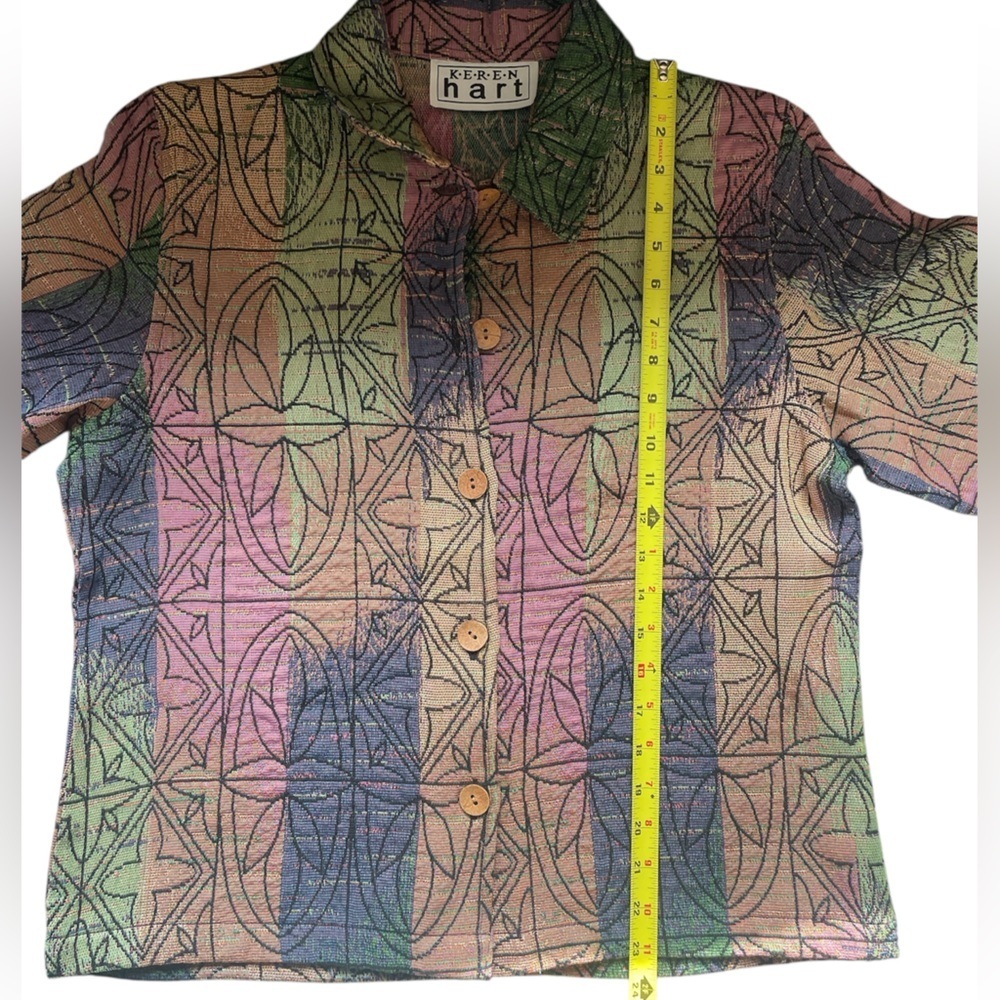 Keren Hart Colorful Vintage Tapestry Jacket Button Up Size L / XL - Picture 5 of 7
